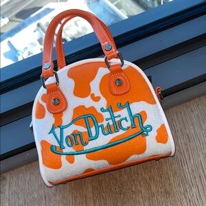 Von Dutch Bold Orange and White Mini Bag